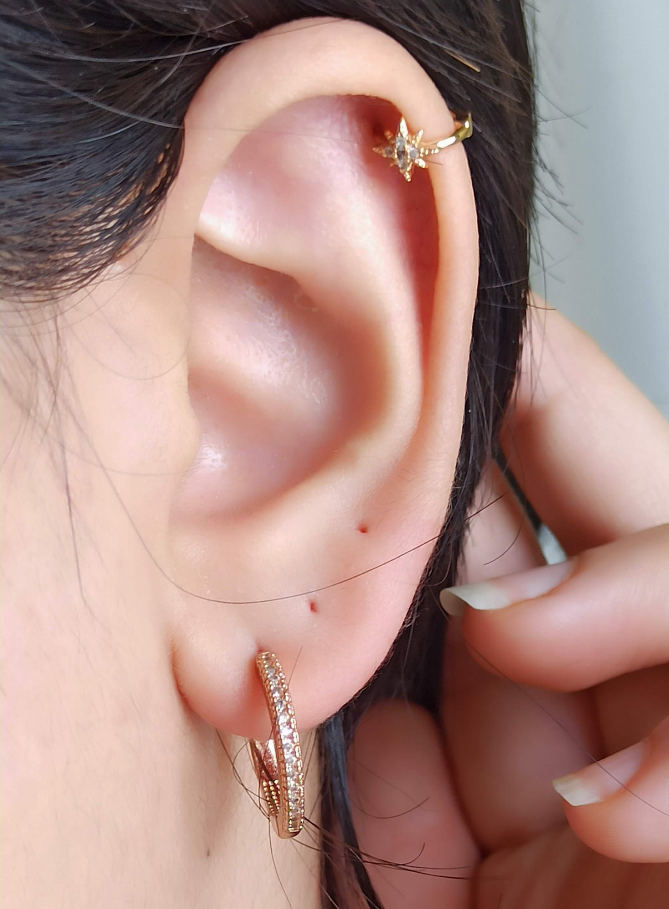 گوشواره حلقه ایی نگینی ژوپینگ