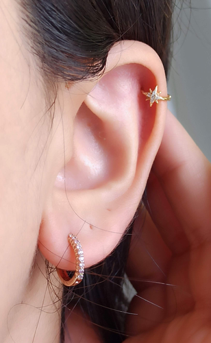 گوشواره حلقه ایی کوچک نگین دار ژوپینگ